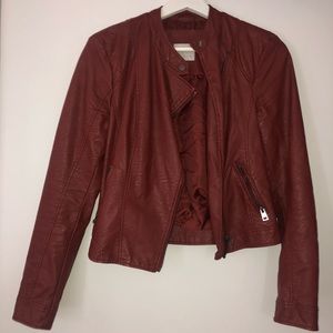 Red leather jacket